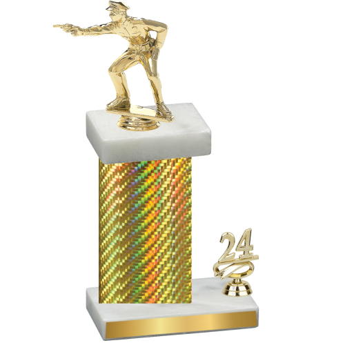 Accented Single Gold Carbon Fiber Year Shooter Trophy