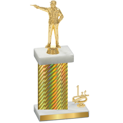 Accented Single Gold Carbon Fiber First Place Shooter Trophy