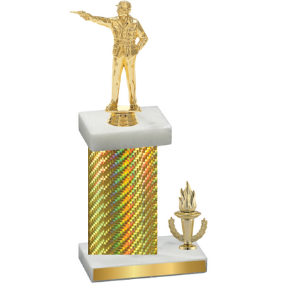 Accented Single Gold Carbon Fiber Victory Shooter Trophy