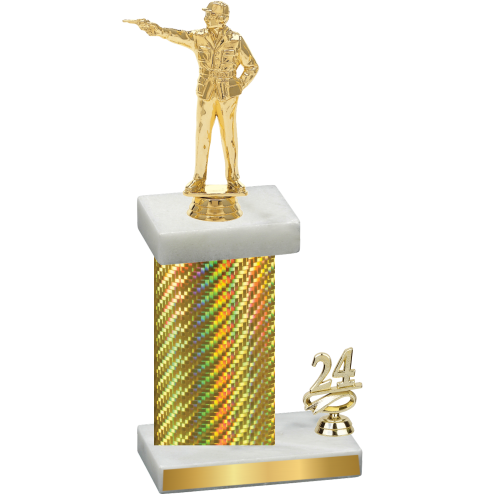 Accented Single Gold Carbon Fiber Year Shooter Trophy