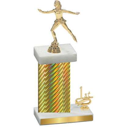 Accented Single Gold Carbon Fiber First Place Skater Trophy