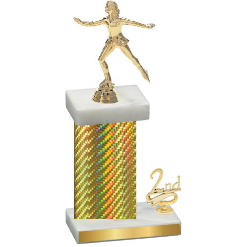 Accented Single Gold Carbon Fiber Second Place Skater Trophy