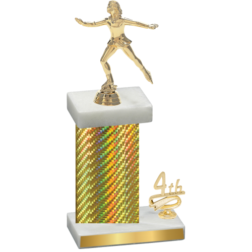 Accented Single Gold Carbon Fiber Fourth Place Skater Trophy