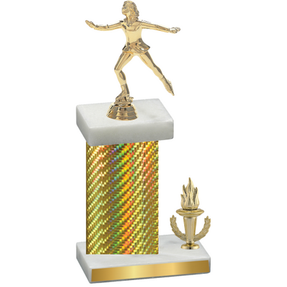 Accented Single Gold Carbon Fiber Victory Skater Trophy