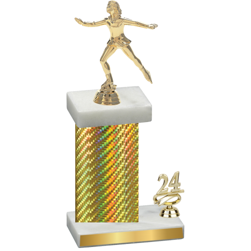 Accented Single Gold Carbon Fiber Year Skater Trophy