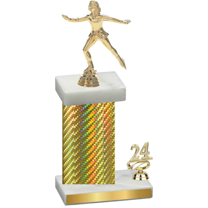 Accented Single Gold Carbon Fiber Year Skater Trophy