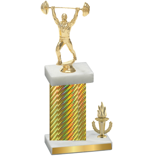 Accented Single Gold Carbon Fiber Victory Weights Trophy