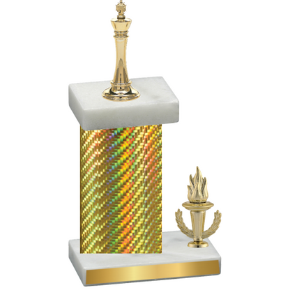 Accented Single Gold Carbon Fiber Victory Chess Trophy