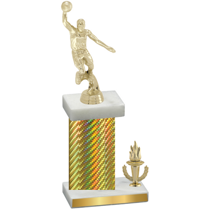 Accented Single Gold Carbon Fiber Victory Basketball Trophy