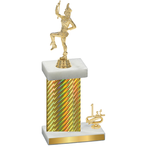 Accented Single Gold Carbon Fiber First Place Majorette Trophy