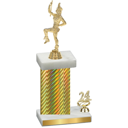Accented Single Gold Carbon Fiber Year Majorette Trophy
