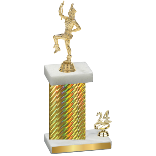 Accented Single Gold Carbon Fiber Year Majorette Trophy
