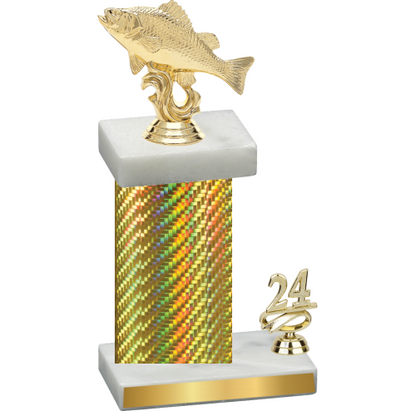 Accented Single Gold Carbon Fiber Year Fishing Trophy