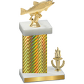 Accented Single Gold Carbon Fiber Victory Fishing Trophy