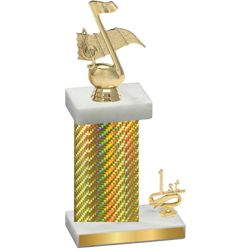 Accented Single Gold Carbon Fiber First Place Music Trophy