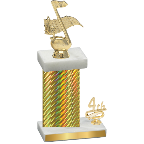 Accented Single Gold Carbon Fiber Fourth Place Music Trophy