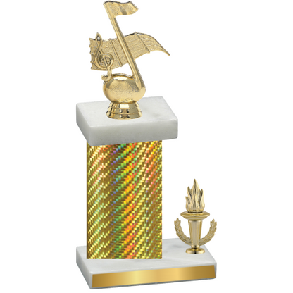 Accented Single Gold Carbon Fiber Victory Music Trophy