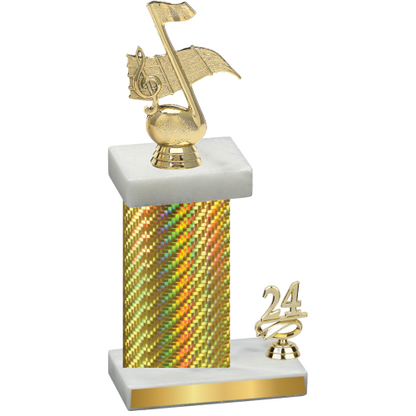 Accented Single Gold Carbon Fiber Year Music Trophy