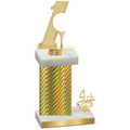 Accented Single Gold Carbon Fiber Fourth Place Golf Trophy