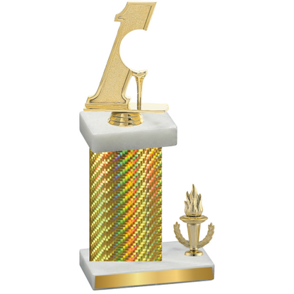 Accented Single Gold Carbon Fiber Victory Golf Trophy