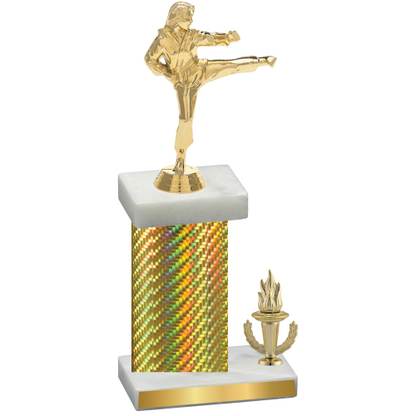 Accented Single Gold Carbon Fiber Victory Karate Trophy