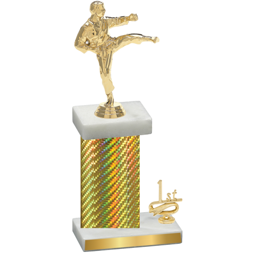 Accented Single Gold Carbon Fiber First Place Karate Trophy