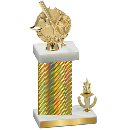 Accented Single Gold Carbon Fiber Victory Baseball Trophy