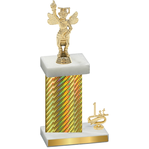 Accented Single Gold Carbon Fiber First Place Academics Trophy