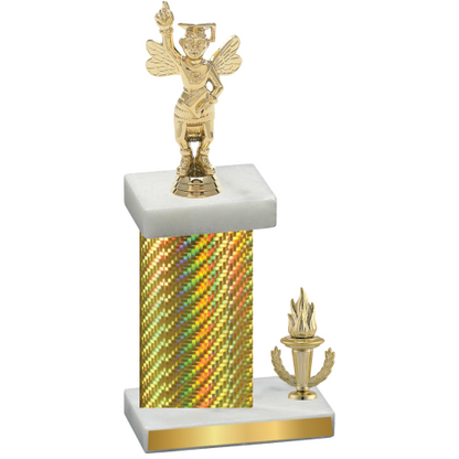 Accented Single Gold Carbon Fiber Victory Academics Trophy