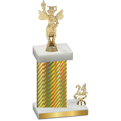 Accented Single Gold Carbon Fiber Year Academics Trophy