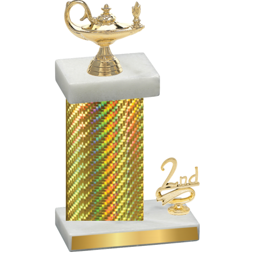 Accented Single Gold Carbon Fiber Second Place Academics Trophy