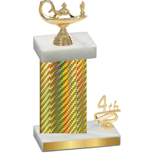 Accented Single Gold Carbon Fiber Fourth Place Academics Trophy