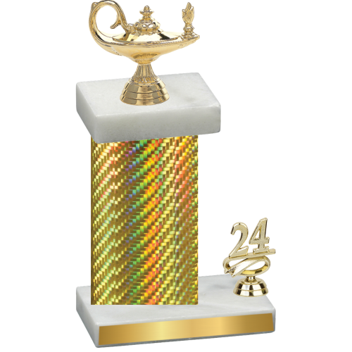 Accented Single Gold Carbon Fiber Year Academics Trophy