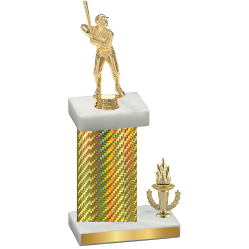 Accented Single Gold Carbon Fiber Victory Baseball Trophy