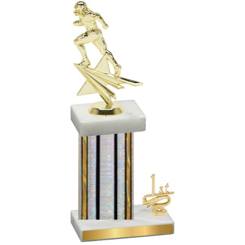 Accented Single Silver Glacier First Place Football Trophy