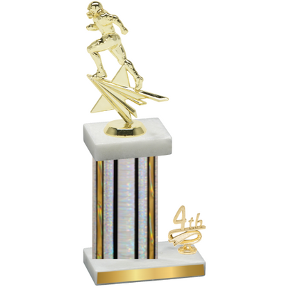Accented Single Silver Glacier Fourth Place Football Trophy