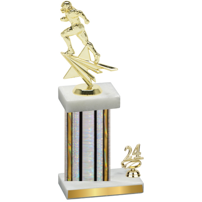 Accented Single Silver Glacier Year Football Trophy