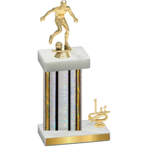 Accented Single Silver Glacier First Place Soccer Trophy