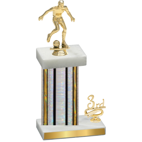 Accented Single Silver Glacier Third Place Soccer Trophy
