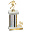 Accented Single Silver Glacier Fourth Place Soccer Trophy