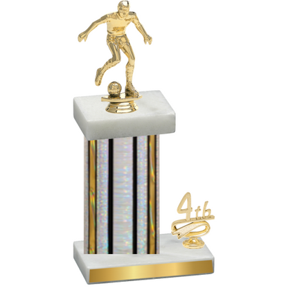 Accented Single Silver Glacier Fourth Place Soccer Trophy