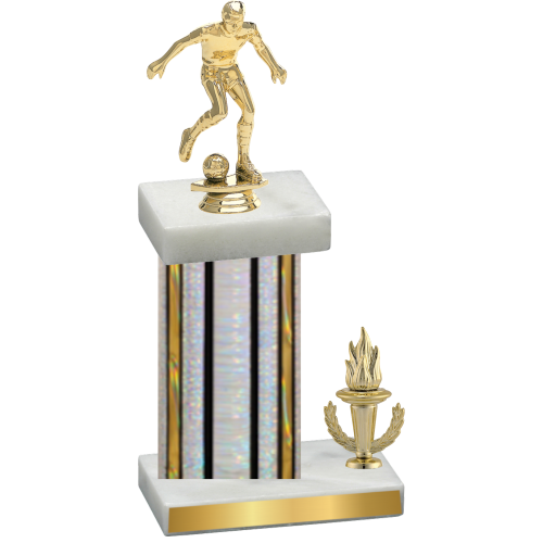 Accented Single Silver Glacier Victory Soccer Trophy