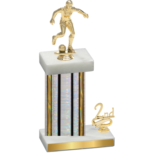 Accented Single Silver Glacier Second Place Soccer Trophy