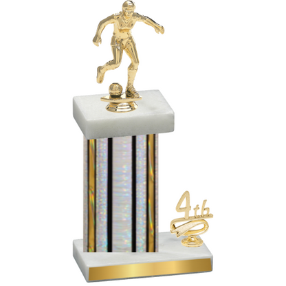 Accented Single Silver Glacier Fourth Place Soccer Trophy