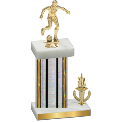 Accented Single Silver Glacier Victory Soccer Trophy