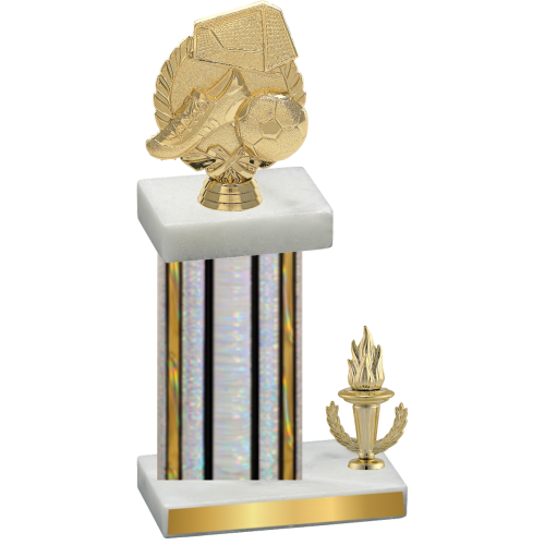Accented Single Silver Glacier Victory Soccer Trophy
