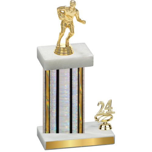 Accented Single Silver Glacier Year Rugby Trophy