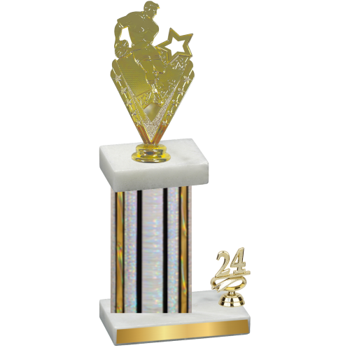 Accented Single Silver Glacier Year Rugby Trophy