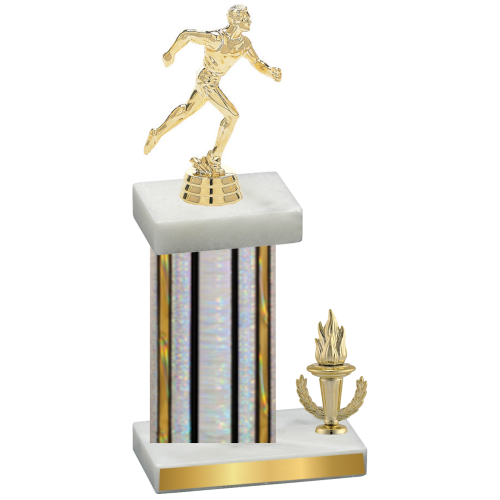 Accented Single Silver Glacier Victory Running Trophy