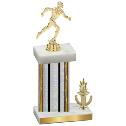 Accented Single Silver Glacier Victory Running Trophy